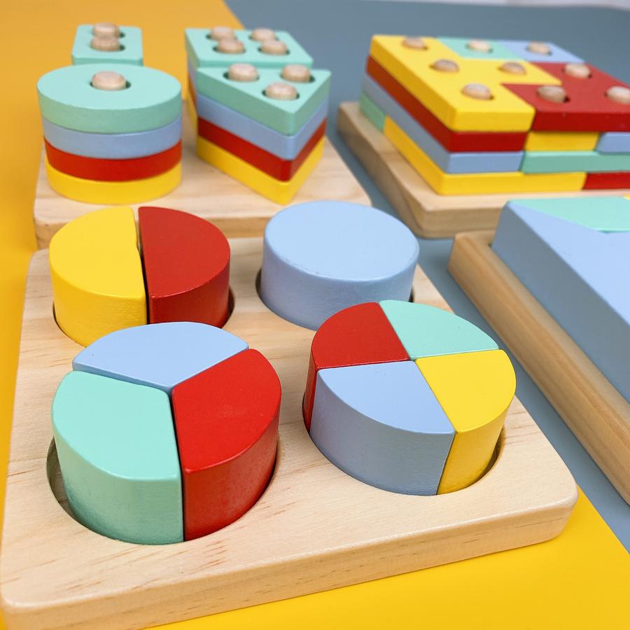 Montessori Toy - 4 in 1 Wooden Shape Sorter