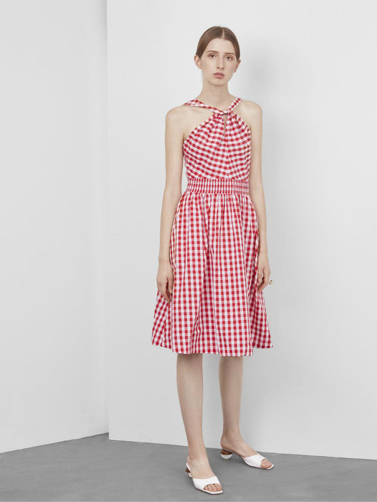 Red Plaid Resort Dress