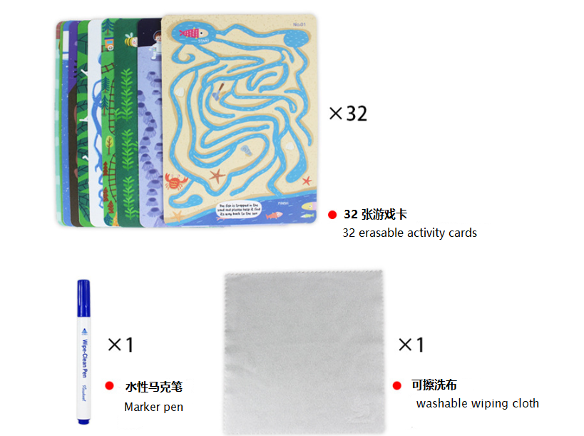 Wipe&Clean Learning Cards - Brain Teaser For Kids